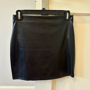 Better Be Black Mini Leather Skirt